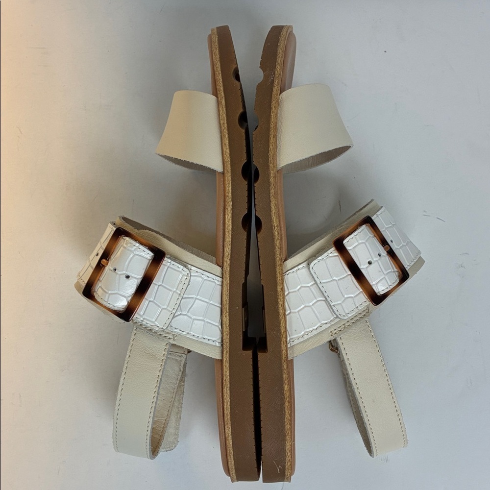 SOREL Ella III Slingback Women's Size 8.5 Chalk Gum 2 Leather Flat Sandal Slides - Picture 14 of 16